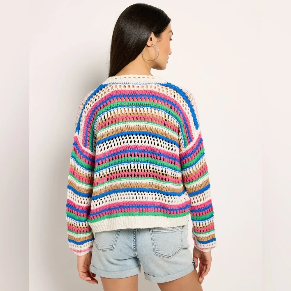 Vigoss Multicolor Striped Cardigan Size L NWT